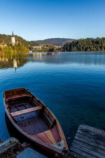 Traditional Bled`s rowboat called Pletna