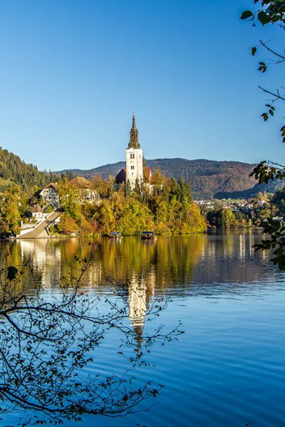 The church on the island of lake Bled
